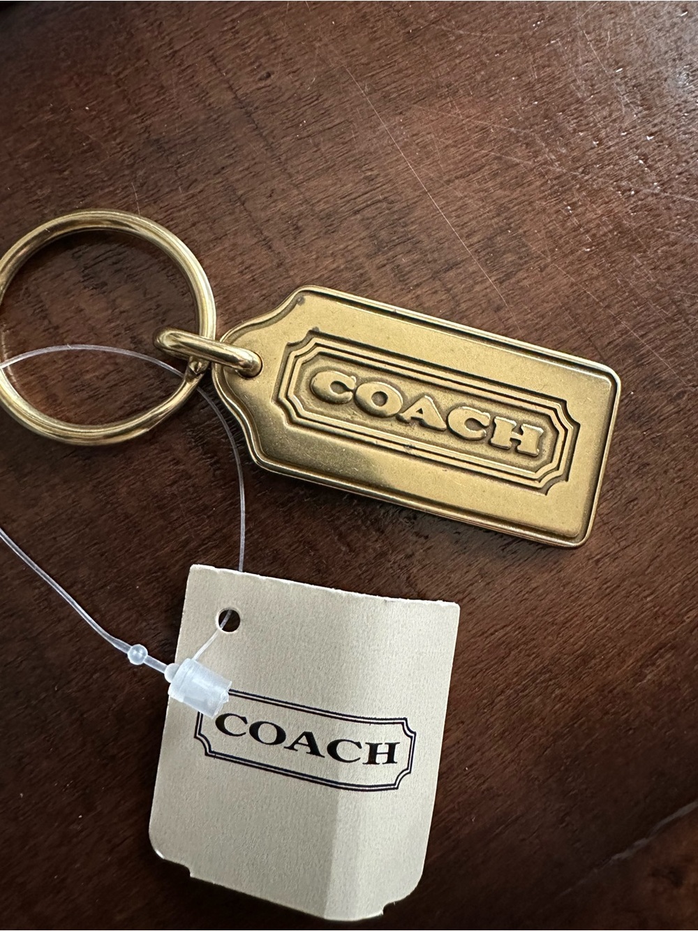 Coach Vintage Brass Hangtag Keychain